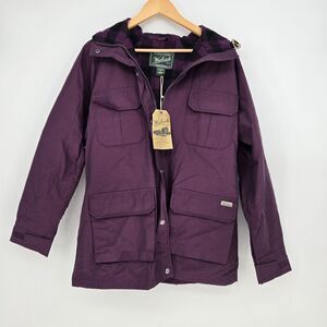 NWT Woolrich Hooded Parka Coat Jacket Cotton/Wool Blends Purple Womens M Outdoor